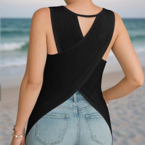 Alternative view of Praying Mama Raising Warriors Cut Out Wrap Back Tank Top