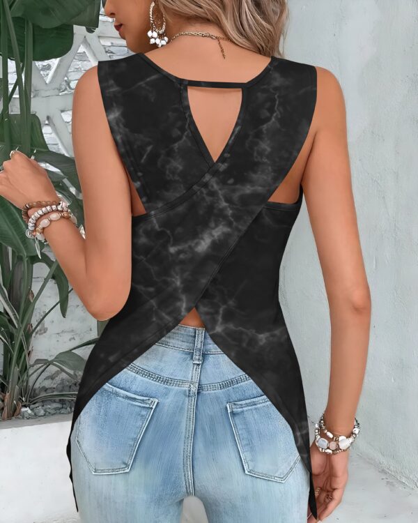 Be Still Before The Lord And Wait Patiently For Him All Over Print Cut Out Wrap Back Tank Top - Image 4