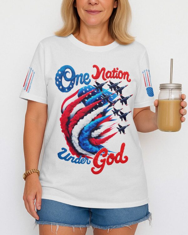 One Nation Under God Patriotic All Over Print T-Shirt - Image 3