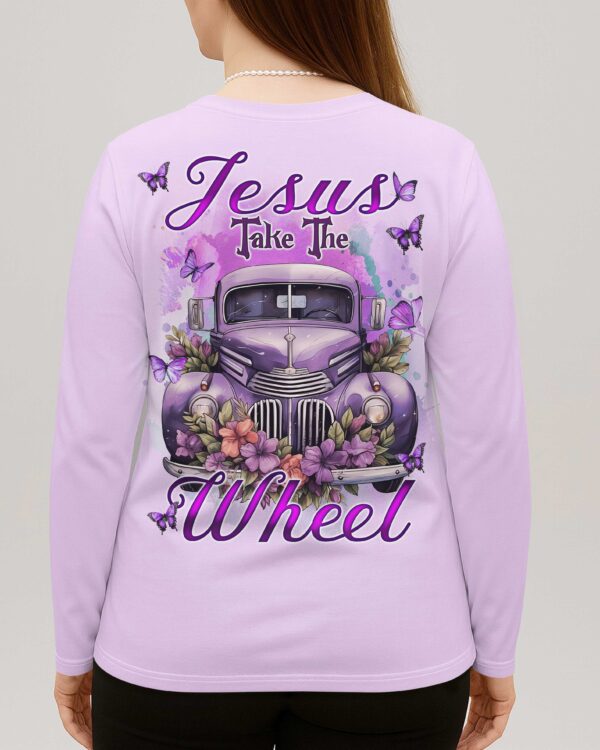 Jesus Take The Wheel All Over Print V-neck Long Sleeves Shirt