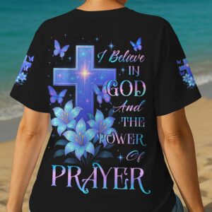 Alternative view of I Believe In God And The Power Of Prayer All Over Print T-Shirt