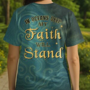 Alternative view of In Oceans Deep My Faith Will Stand All Over Print T-Shirt