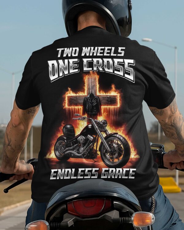 Two Wheels One Cross Endless Grace All Over Print T-Shirt - Image 3