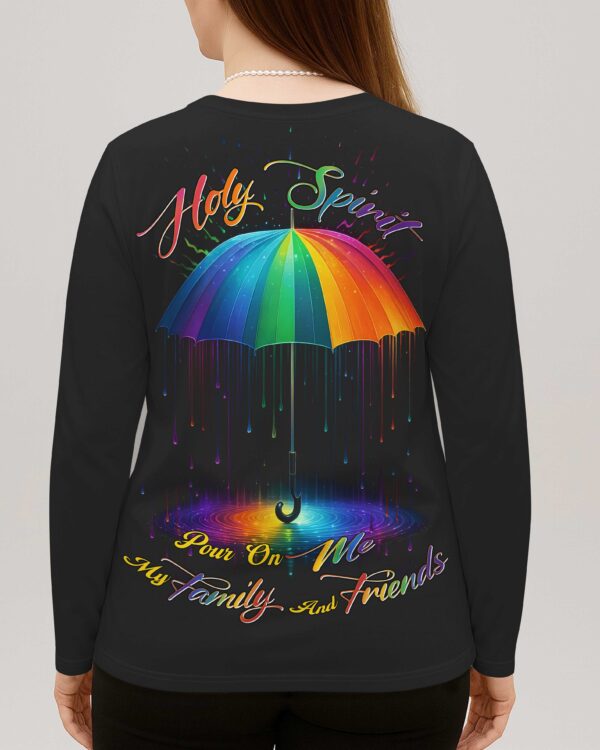 Holy Spirit Pour On Me My Family And Friends All Over Print V-neck Long Sleeves Shirt