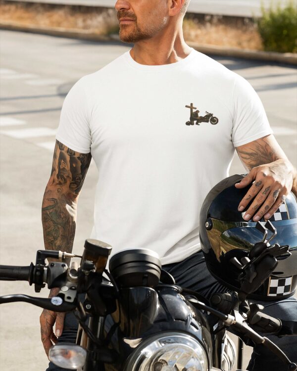 This Biker Kneels Only For God All Over Print T-Shirt - Image 4