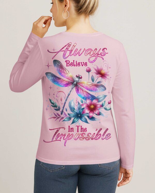 Always Believe In The Impossible V-neck Long Sleeves Shirt - Image 4