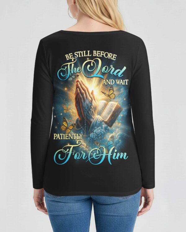 Be Still Before The Lord V-neck Long Sleeves Shirt