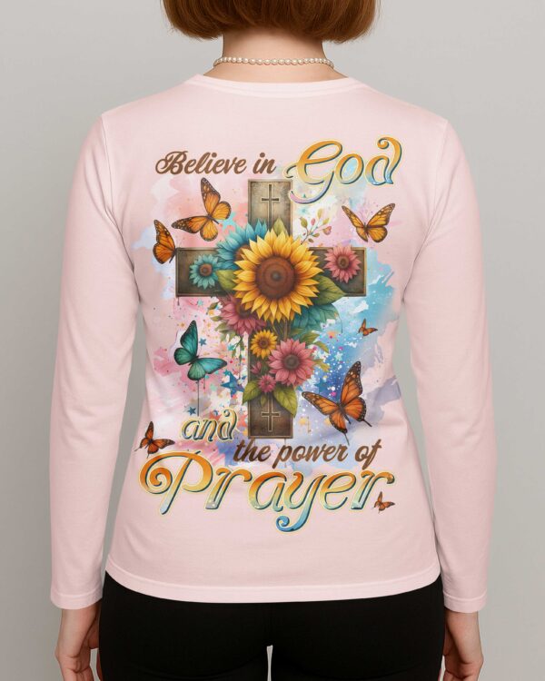 Believe In God And The Power Of Prayer All Over Print V-neck Long Sleeves Shirt - Image 6