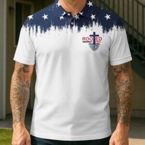 Alternative view of One Nation Under God All Over Print Polo Shirt