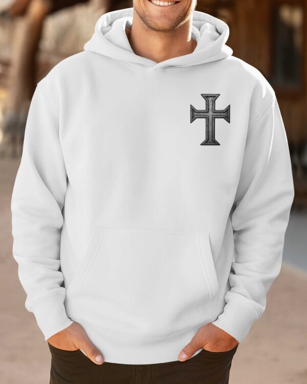 A Child Of God A Man Of Faith A Warrior Of Christ Hoodie - Image 2