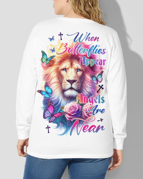 When Butterflies Appear V-neck Long Sleeves Shirt - Image 3