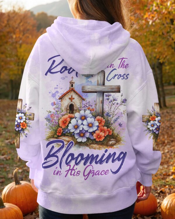 Rooted In The Cross Blooming In His Grace Shirt - Image 13