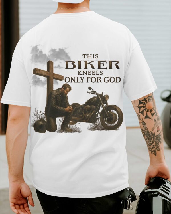 This Biker Kneels Only For God All Over Print T-Shirt - Image 3