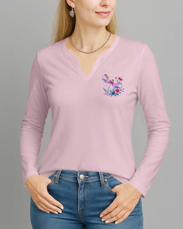 Always Believe In The Impossible V-neck Long Sleeves Shirt - Image 3