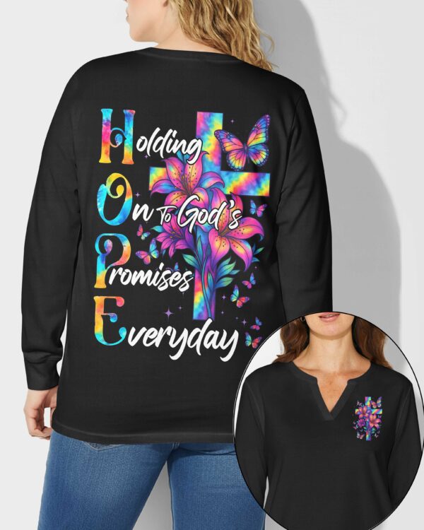 Holding On To God V-neck Long Sleeves Shirt - Image 10