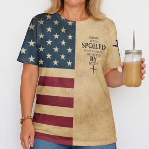 Alternative view of Blessed By God Spoiled By My Husband Protected By Both T-Shirt