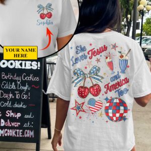 She Loves Jesus And America Too T-Shirt