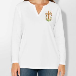 Alternative view of Thank You God V-neck Long Sleeves Shirt