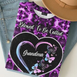 Alternative view of Blessed To Be Called Grandma All Over Print T-Shirt