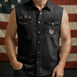 Alternative view of My Faith Is Stronger Than My Battles Sleevesless Denim Shirt