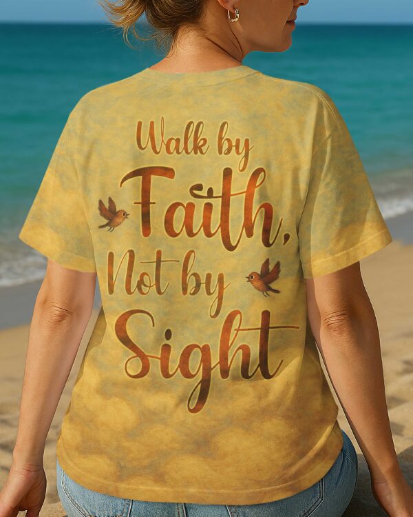 Walk By Faith Not By Sight All Over Print T-Shirt - Image 4