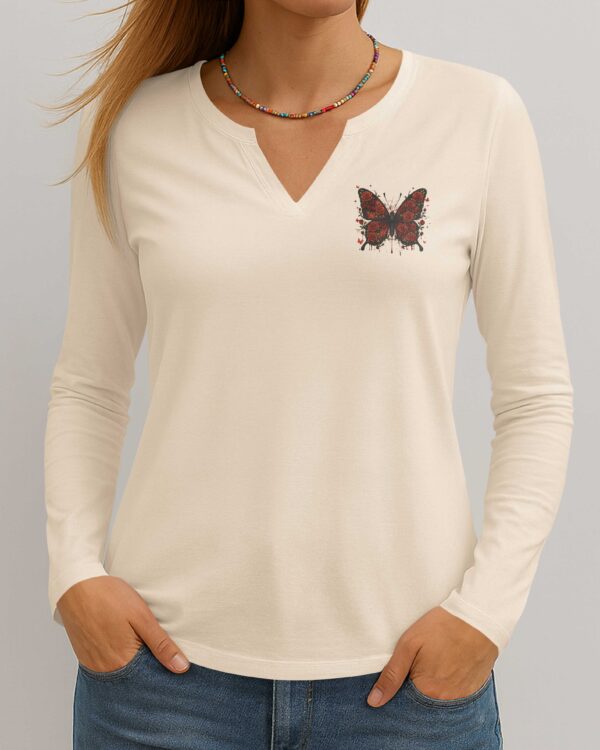 Blessed By God Loved By Jesus All Over Print V-neck Long Sleeves Shirt - Image 4