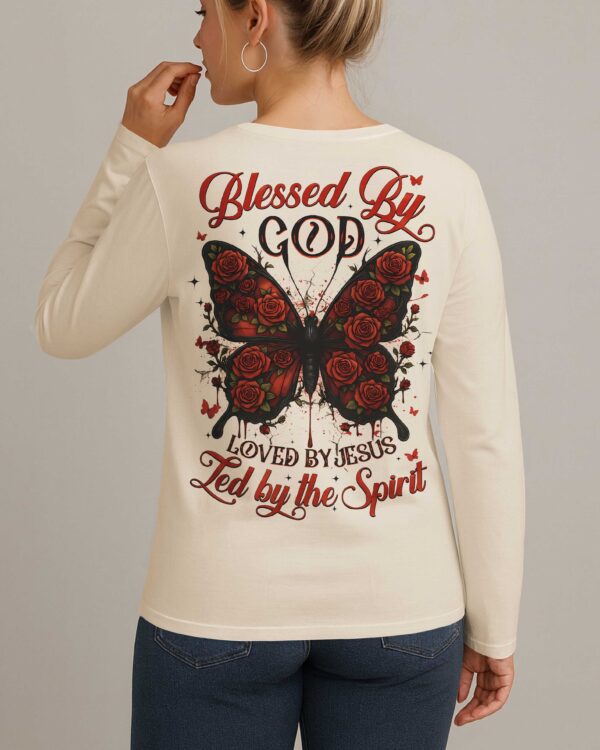 Blessed By God Loved By Jesus All Over Print V-neck Long Sleeves Shirt - Image 3