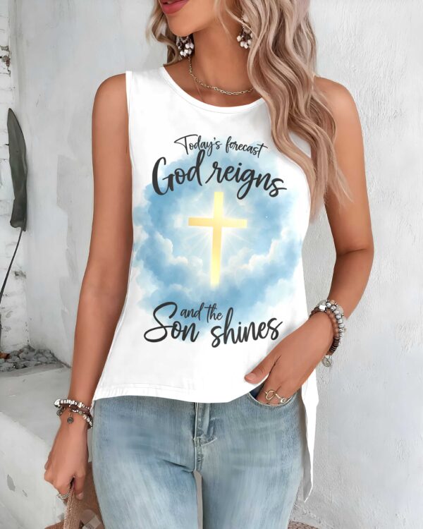 Today's Forecast All Over Print Crop Out Wrap Back Tank Top - Image 3