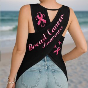 Alternative view of I Can Do All Things Through Christ Crop Out Wrap Back Tank Top