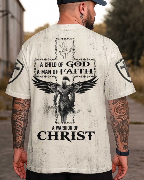 A Child Of God A Man Of Faith A Warrior Of Christ Shirt - Image 7