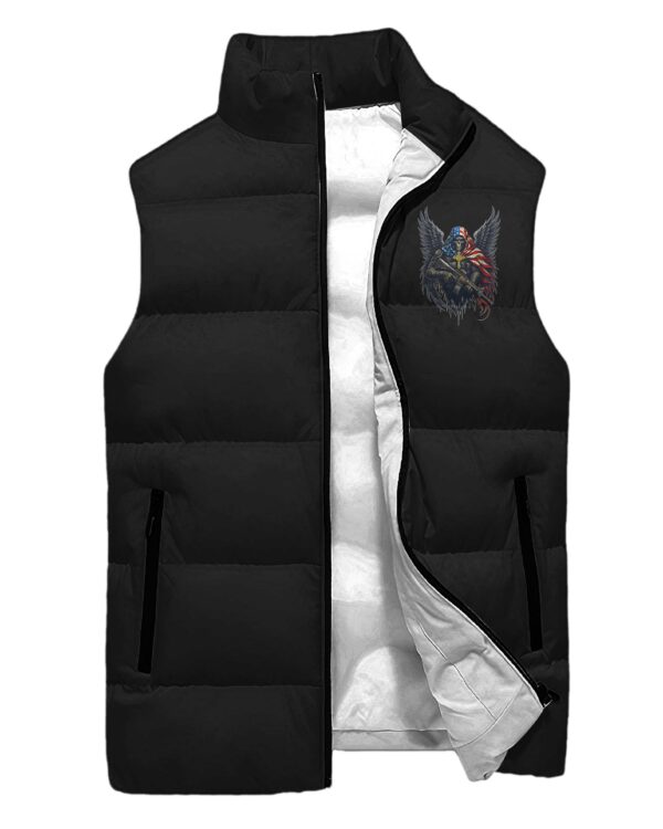 Though I Walk Through The Valley I Will Fear No Evil All Over Print Sleeveless Puffer Jacket - Image 7
