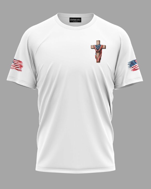 Stand For The Flag Kneel For The Cross T-Shirt - Image 4