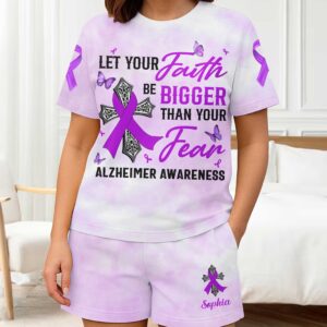 Alternative view of Let Your Faith Be Bigger Than Your Fear Alzheimer Awareness Women Set