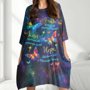 Alternative view of Faith Love Hope All Over Print Sleep Tee