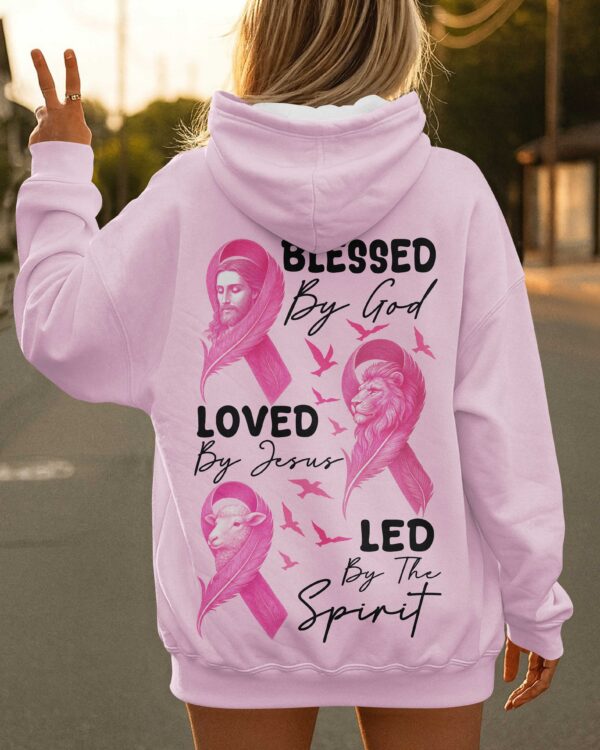 Blessed By God Loved By Jesus Led By The Spirit All Over Print Hoodie - Image 3