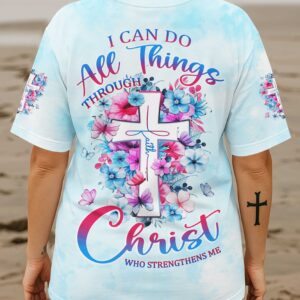 Alternative view of I Can Do All Things Through Christ Who Strengthens Me All Over Print T-Shirt