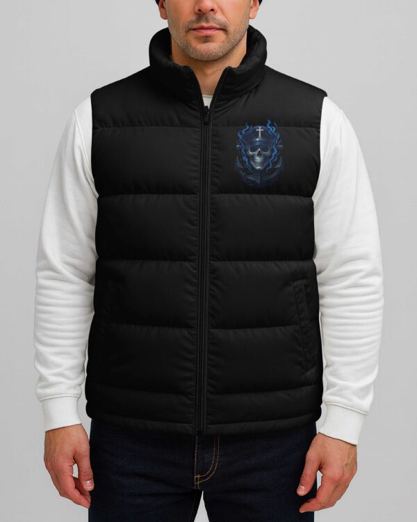 When Army Strong Isn't Enough God Sent U.S. Navy All Over Print Sleeveless Puffer Jacket - Image 3