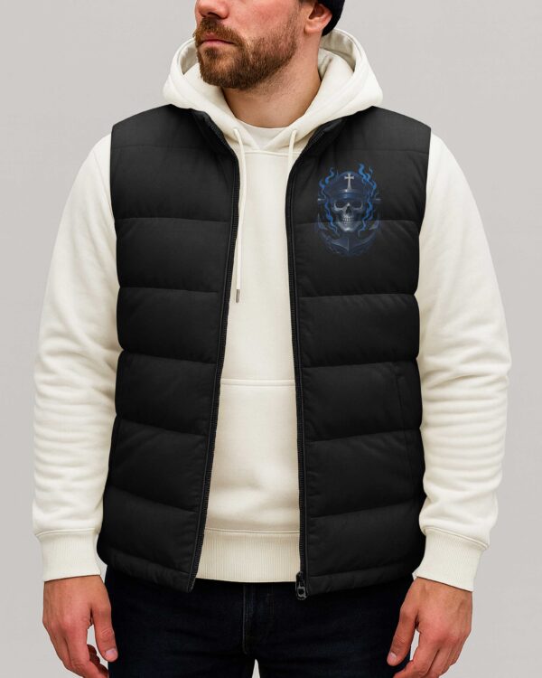 When Army Strong Isn't Enough God Sent U.S. Navy All Over Print Sleeveless Puffer Jacket - Image 2