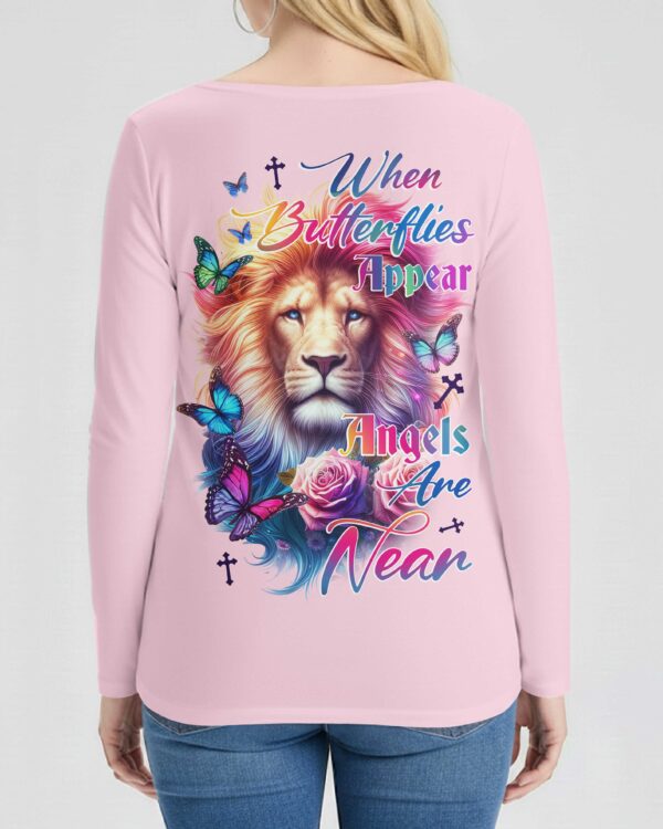 When Butterflies Appear V-neck Long Sleeves Shirt - Image 9