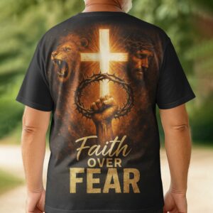 Alternative view of Faith Over Fear All Over Print T-Shirt