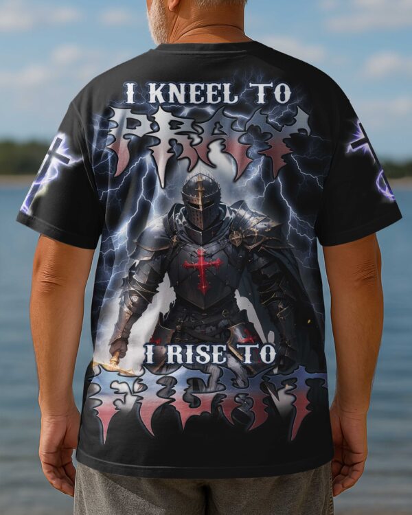 I Kneel To Pray I Rise To Fight Shirt - Image 3