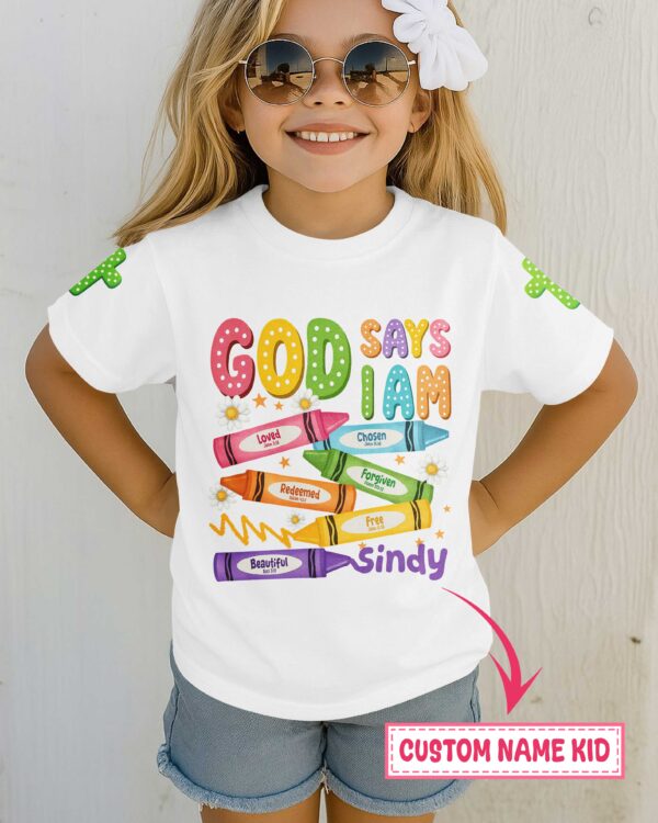 God Says I Am Pencil T-Shirt Kid - Image 12