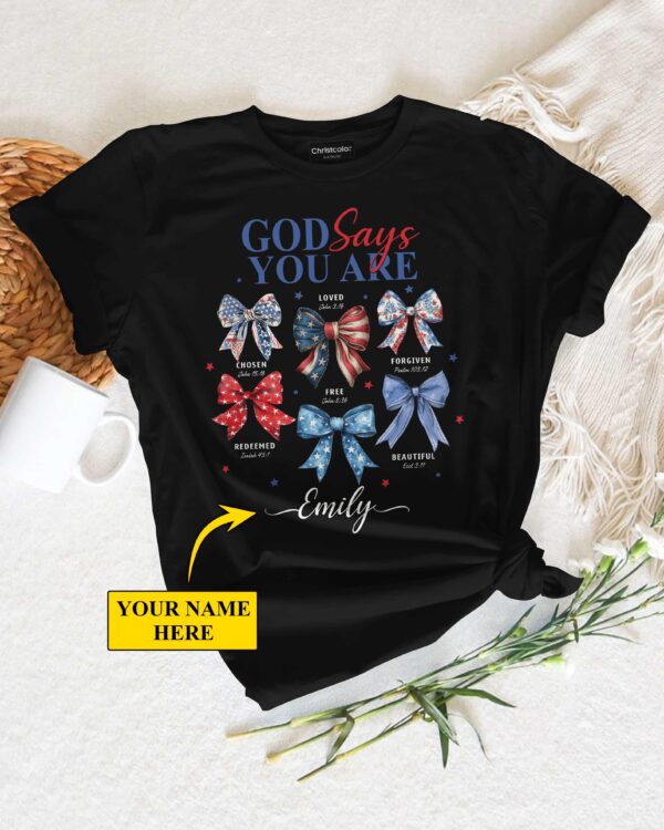 God Says You Are Chosen Loved Forgiven Redeemed Free Beautiful T-Shirt - Image 5
