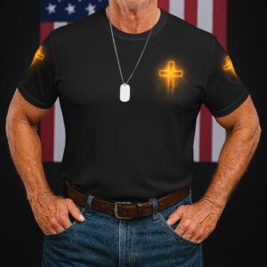 Alternative view of Only Two Defining Forces: Jesus Chris and t The Veteran All Over Print T-Shirt