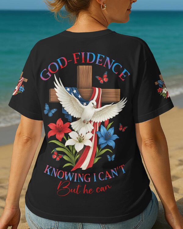God-Fidence Knowing I Can't But He Can T-Shirt - Image 12