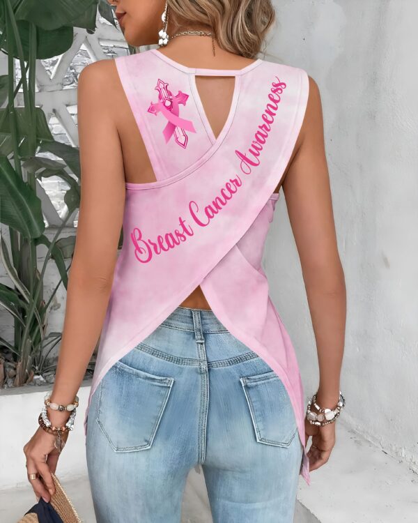 With God All Things Are Possible All Over Print Crop Out Wrap Back Tank Top - Image 2