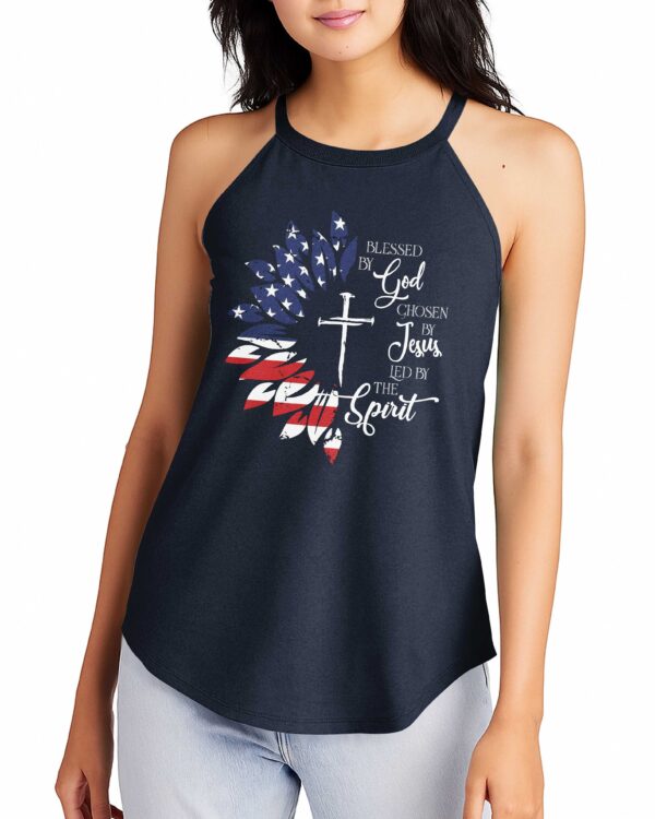 Blessed By God Chosen By Jesus Led By The Spirit Rocker Tank Top - Image 3