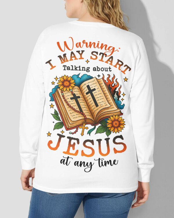 Warning All Over Print V-neck Long Sleeves Shirt - Image 2