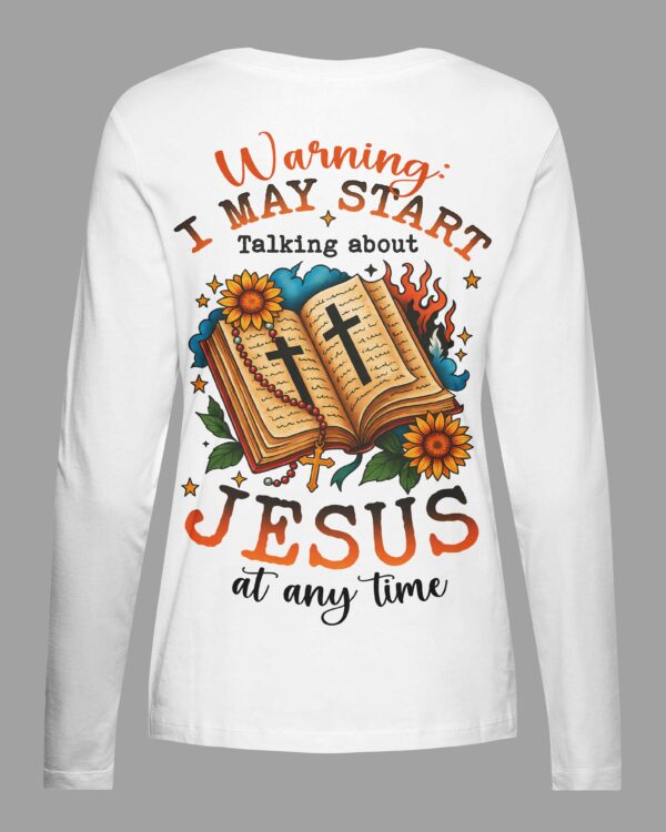 Warning All Over Print V-neck Long Sleeves Shirt - Image 6