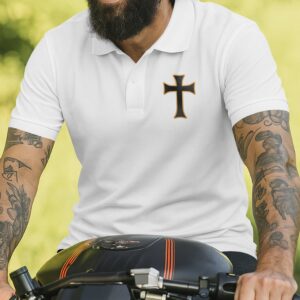 Alternative view of Forged In Steel Anchored In Faith Polo